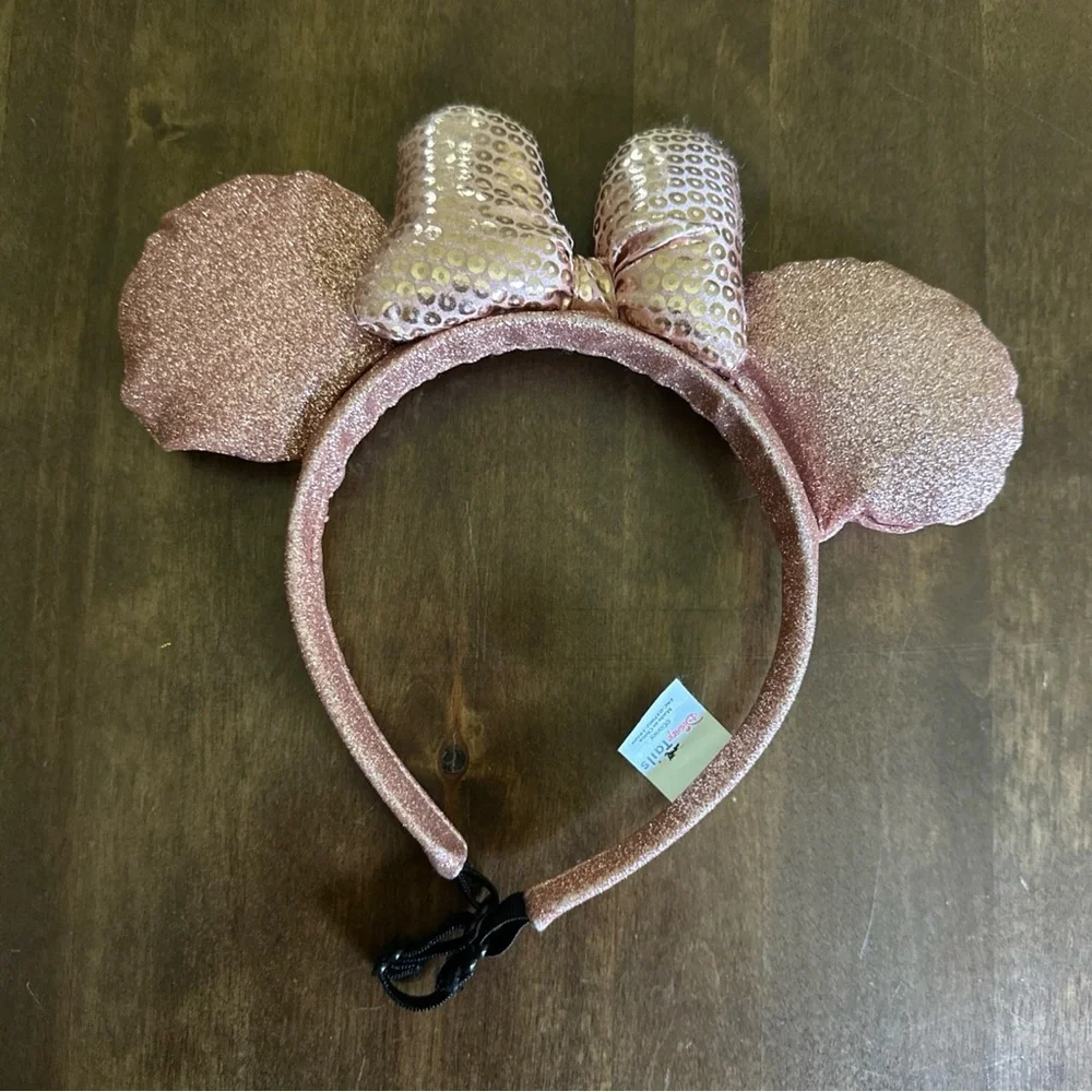 Disney Tails Rose‎ Gold Minnie Mouse Character Ears Headband One Size Disneyland